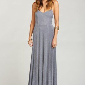 Show Me Your Mumu Godshaw Goddess Gown Maxi in Dancing Queen Shine Smoke NWT
